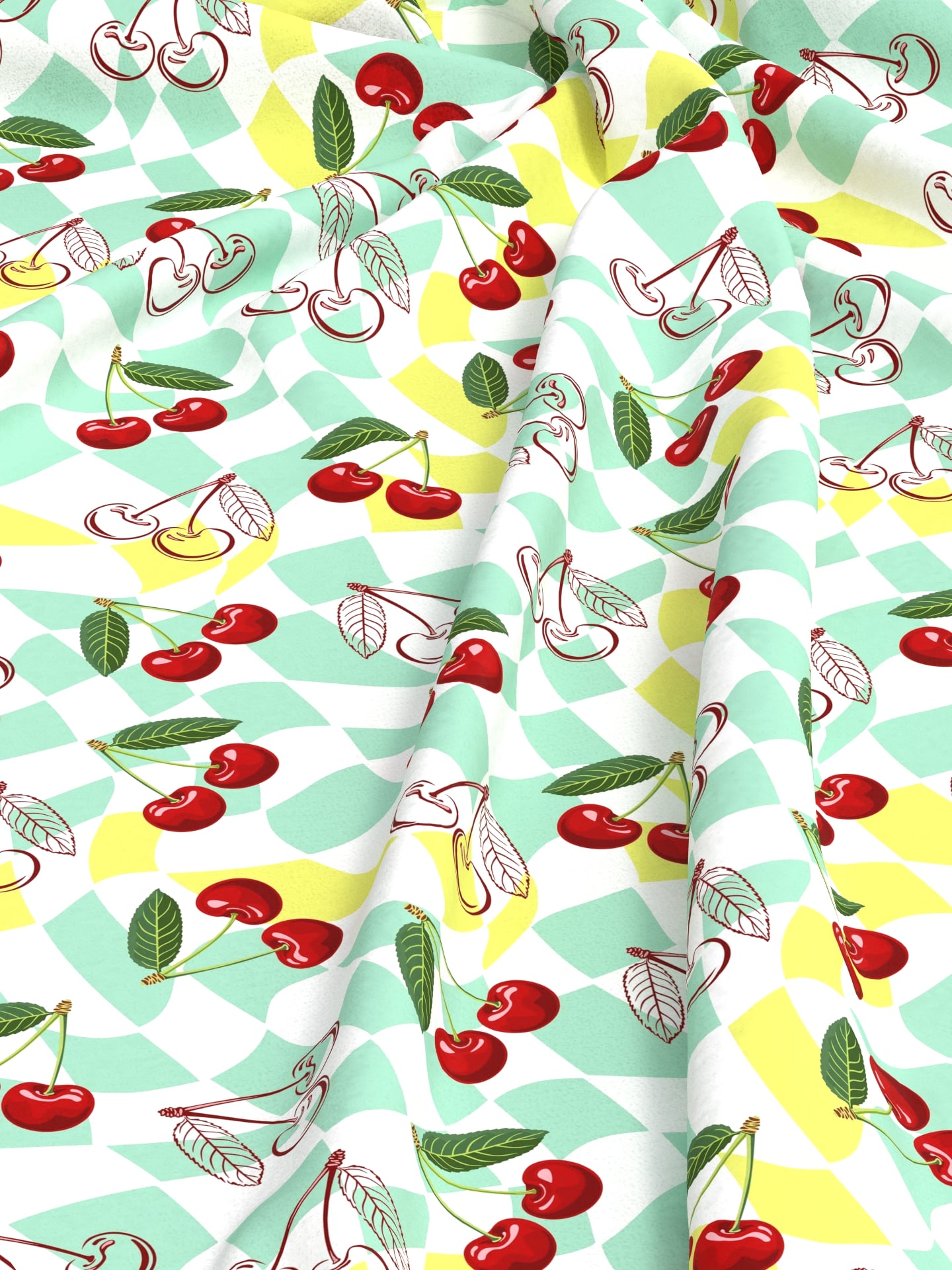 Cherry Pattern Crepe