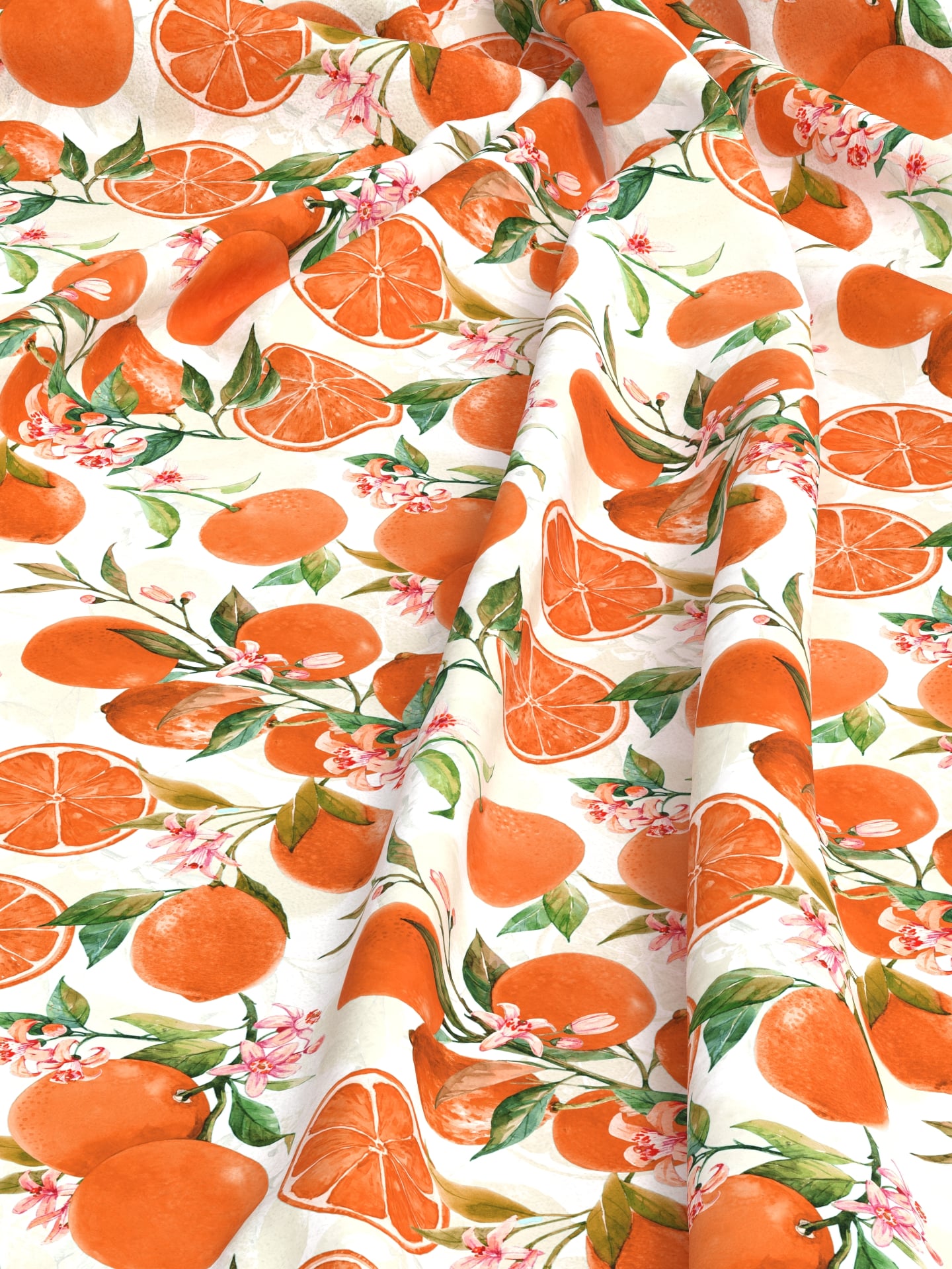 Orange Pattern Crepe