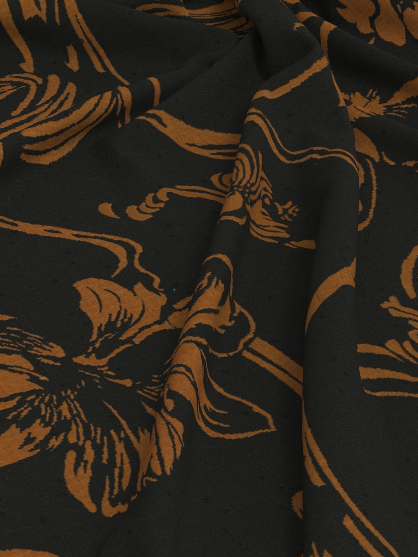 Orange Black Jacquard