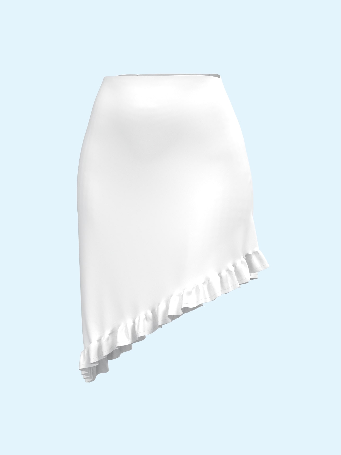 Asymmetric Ruffled Mini Skirt