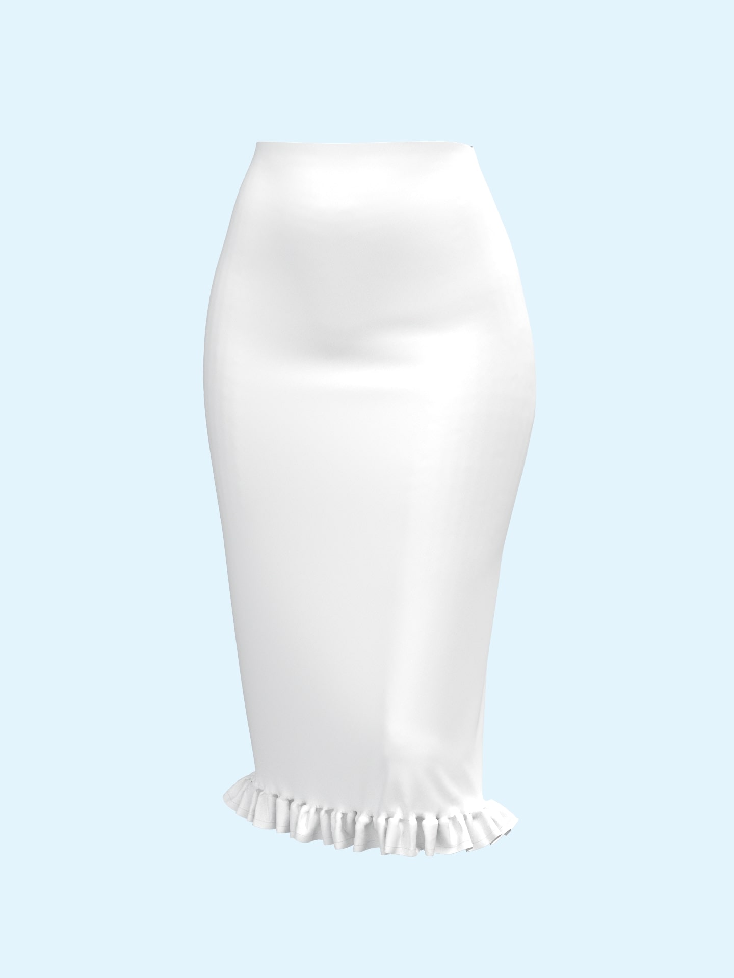 Ruffled Hem Pencil Skirt