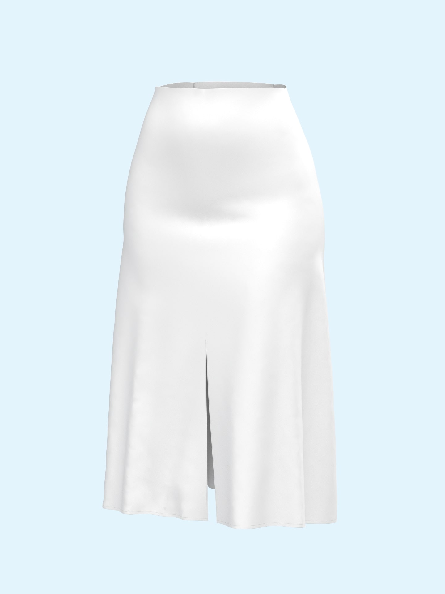 Center-slit Midi A-line Skirt