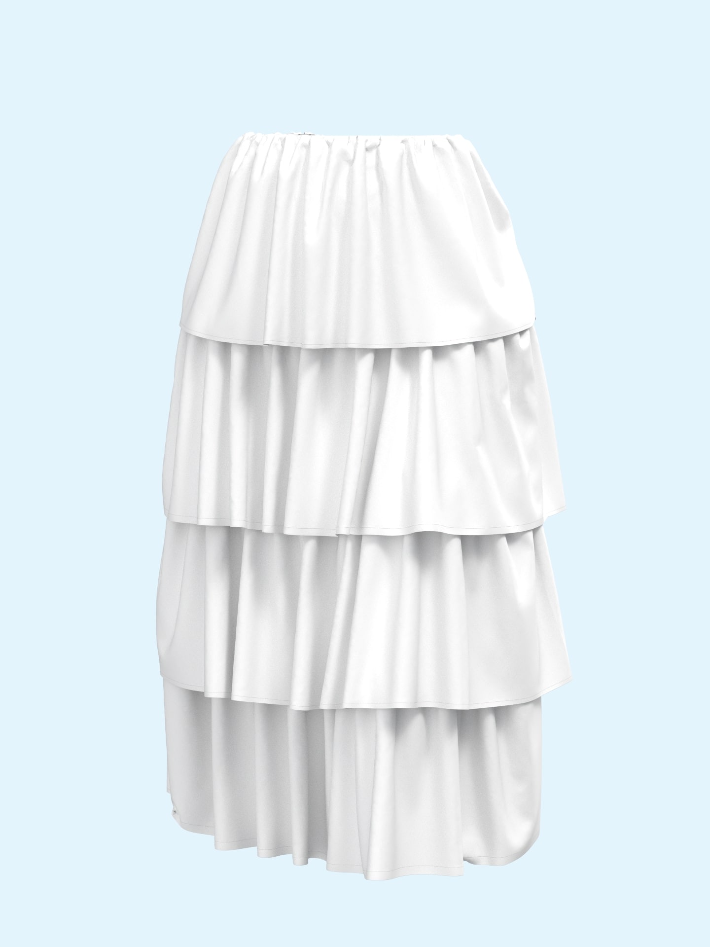 Layered Ruffled Midi Skirt