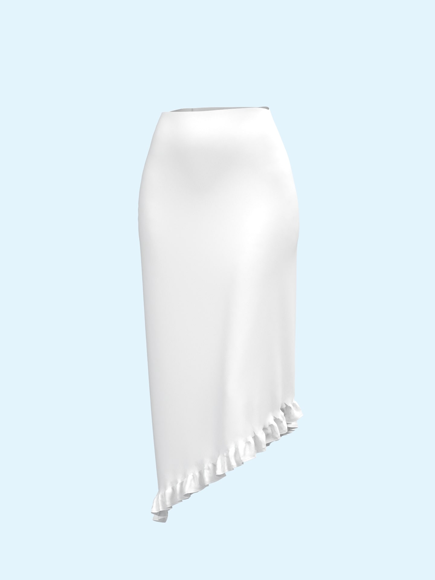 Asymmetric Ruffled Midi Skirt