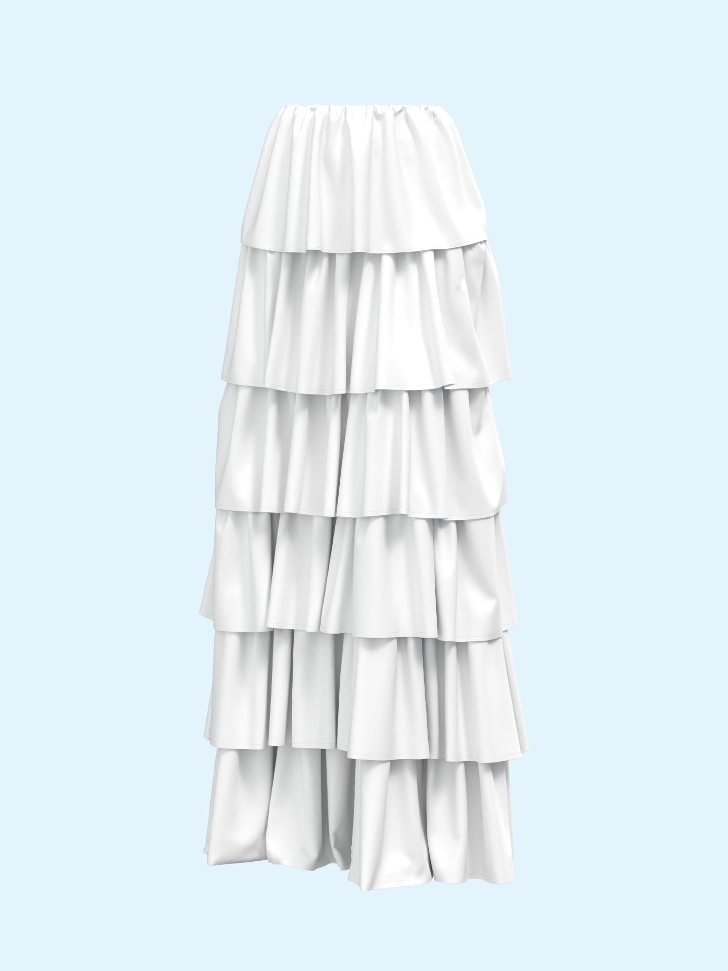 Layered ruffled long skirt