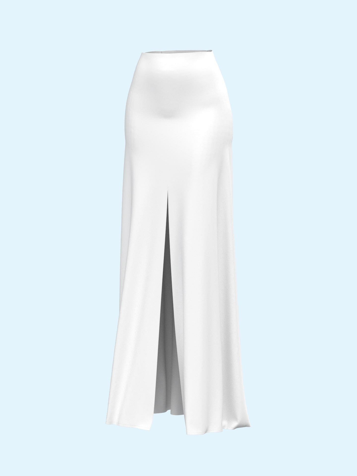 Center-slit A-line Long Skirt