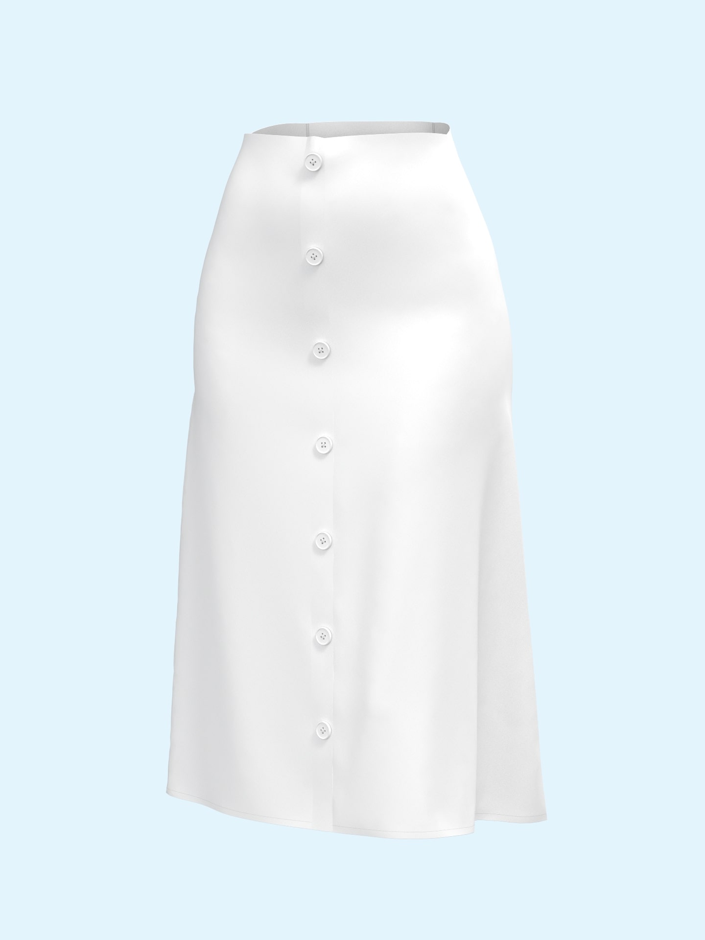 Front-buttoned Midi Skirt