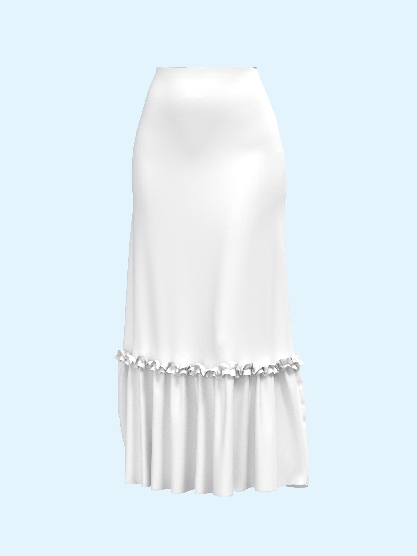 Ruffled Layered Midi Skirt